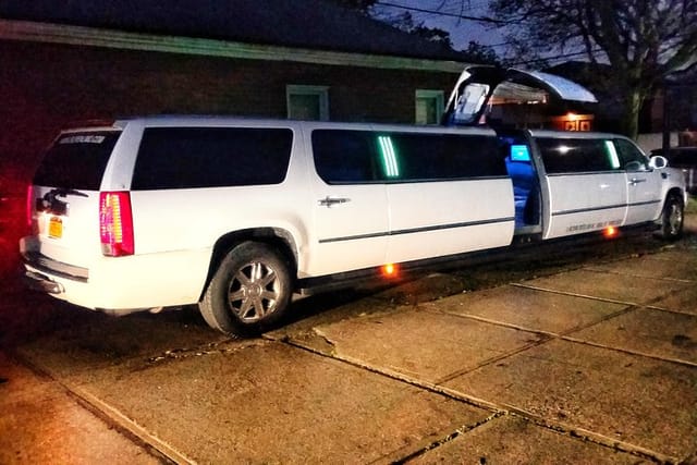 Woodbury Commons Shopping in Escalade White Limousine - Photo 1 of 2